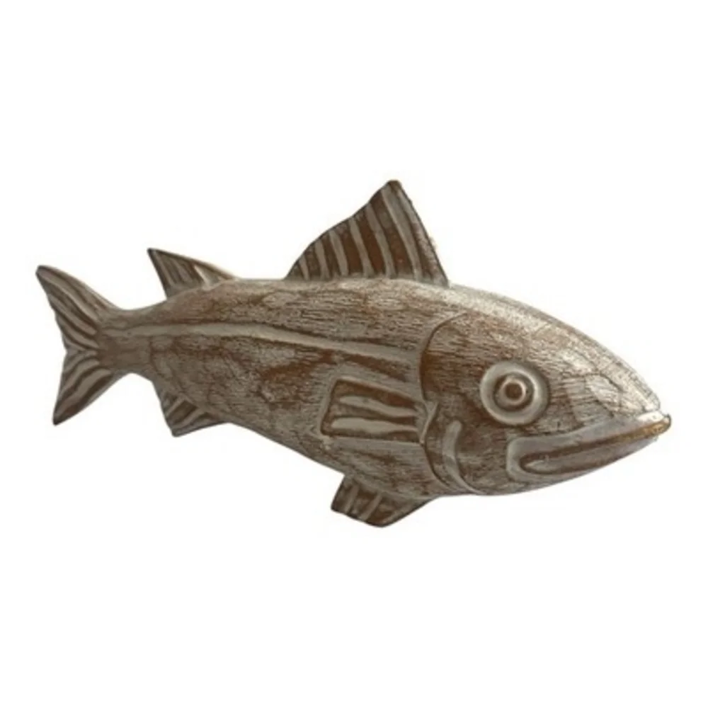 Vintage Distressed Plastic Fish Figurine Marine Decor 14” Collectible Statue